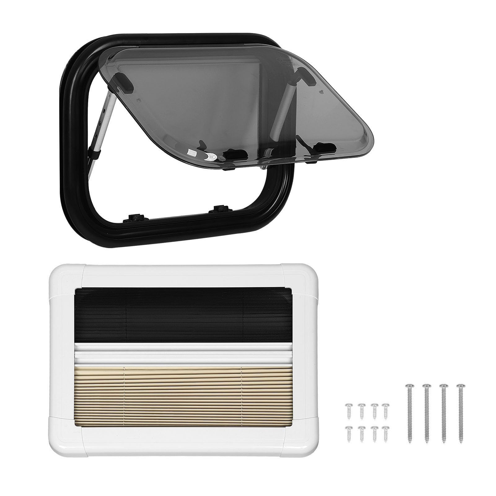 XTevu RV Push aus dem Fenster, Acrylentlüftungswand, kompatibel mit Anhänger -n, RV -Fenster 500 mm 350 mm mit Bildschirm Sonnenschutz 75 Grad Öffnungswinkel Anti -UV von XTevu