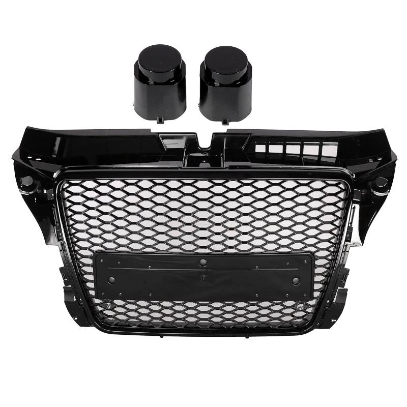 Xtevu Front Stoßstange Kühlergrill, R-Mesh-Grill mit Dummy-, kompatibel mit A3 8p 2009-2012, Auto-Frontgittereinsatz, Wabenkühlergrillbaugruppe von XTevu