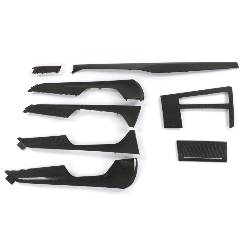 Xtevu Innenausstattungskit, Dashboard -Abdeckungsset, kompatibel mit S7 RS7 4K8 2019-2023, Car Innenmaterial Carbonfasermaterial Trim 8PCS -Austausch von XTevu