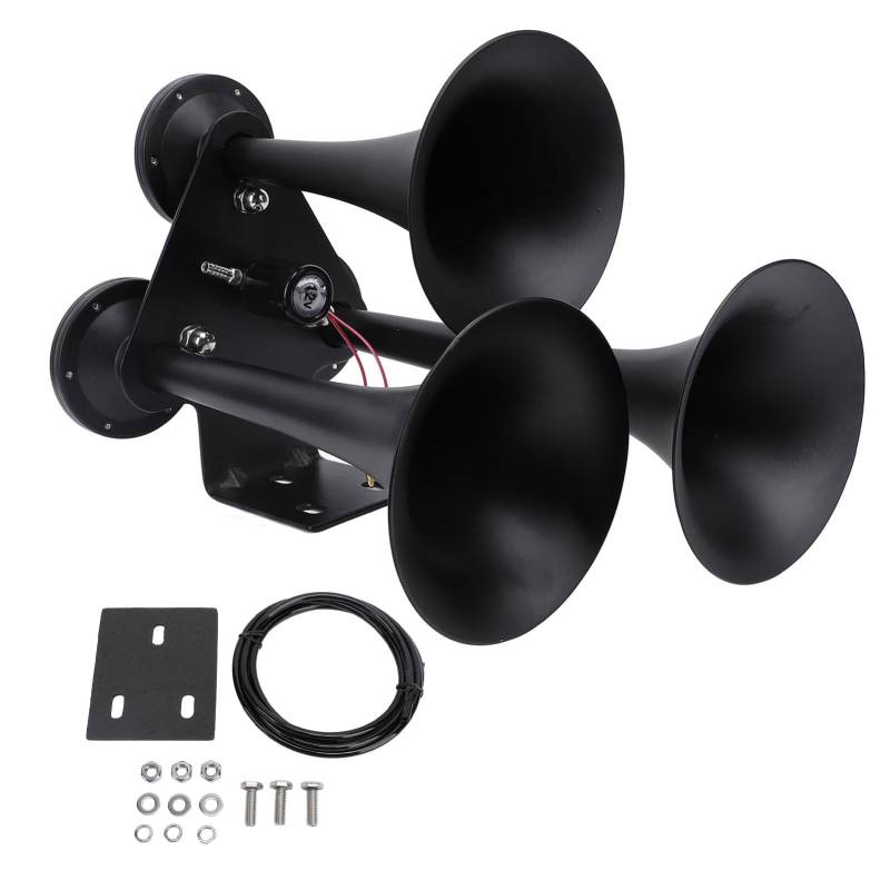 Xtevu -Zughorn, 3 Trompete Air Horn DC12V 24 V für LKW -Boote Yachten, Fahrzeuglufthorn -Kit, Triple Trompethornsystem von XTevu