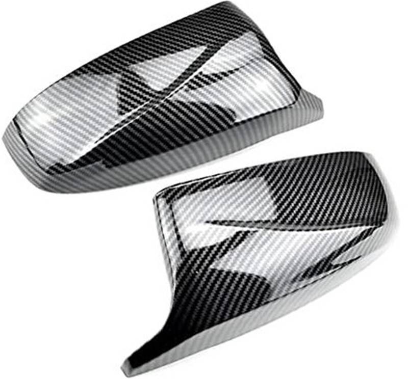 XUBOR 1 Paar Rearview Excellent Side Wing Modified Bright Black Carbon Fiber Pattern Spiegelabdeckkappen, for, X5 E70 X6 E71 2008–2013 Außenspiegelabdeckung(Black Carbon Fiber Pattern) von XUBOR