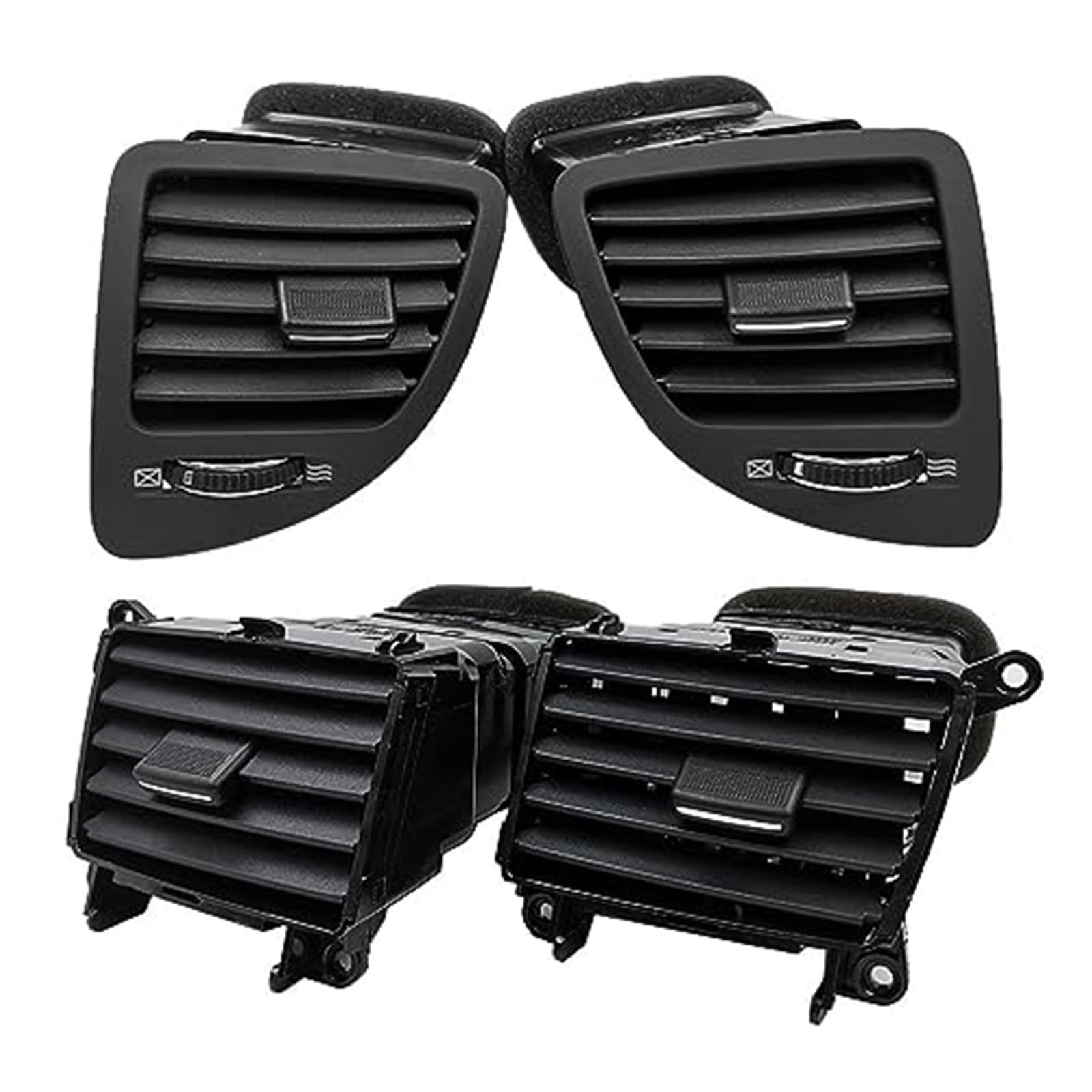 XUBOR 4 Lüftungsschlitze for Armaturenbrett, Klimaanlage, for Kia, Sportage Active 2005–2009, 974801F000 974901F000(Black Set 4PCS) von XUBOR