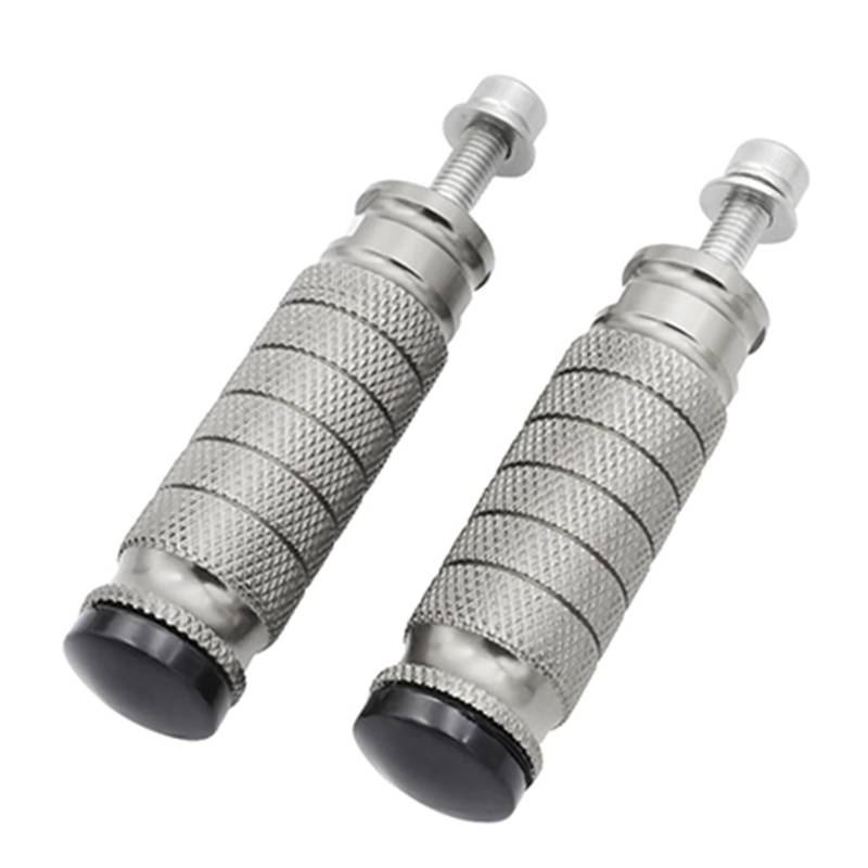 XUBOR 8M CNC Aluminium Universal Motorrad Motor Bike Fußstützen Fußrasten Fußrasten Pegs Hinten Pedale Set Motorrad-Fußrasten(Gray Footrests) von XUBOR