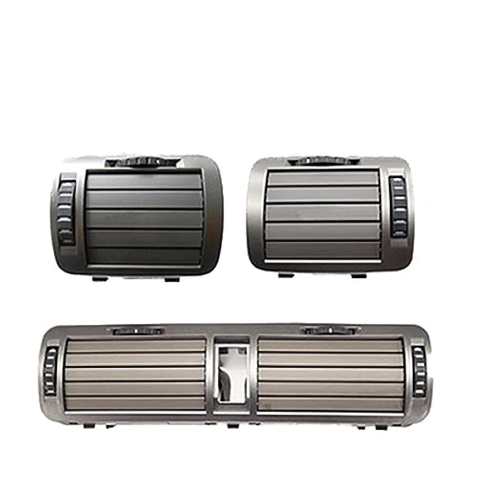XUBOR Armaturenbrett, dunkelsilberner Klimaanlagen-Auslassgrill, for VW, for Passat, B5.5 2006 2007 2009 2010, for Skoda, for Superb 1 3U 2002–2008(Black 3PCS-1 Set) von XUBOR