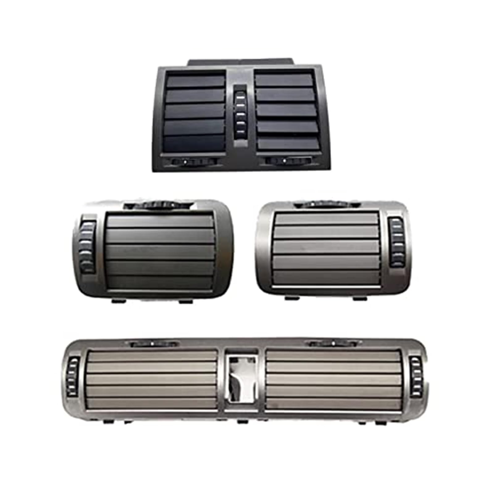 XUBOR Armaturenbrett, dunkelsilberner Klimaanlagen-Auslassgrill, for VW, for Passat, B5.5 2006 2007 2009 2010, for Skoda, for Superb 1 3U 2002–2008(Black 4PCS-1 Set) von XUBOR