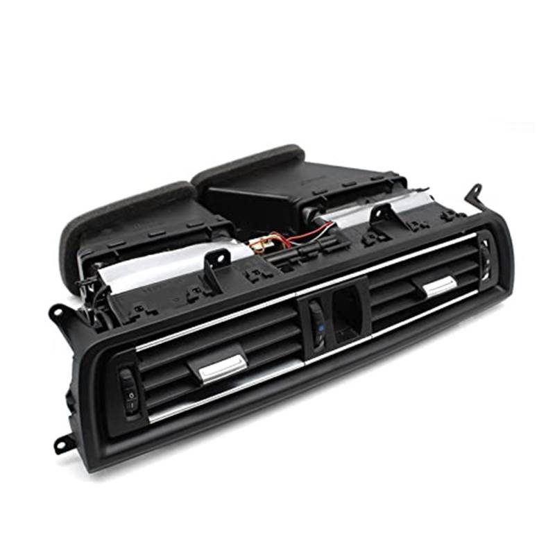 XUBOR Auto-Armaturenbrett vorne, zentrale Klimaanlage, AC-Entlüftungsgitter, for, 5er F10 F11 F18 64229166885 64229209136(Black Assembly with Chrome) von XUBOR
