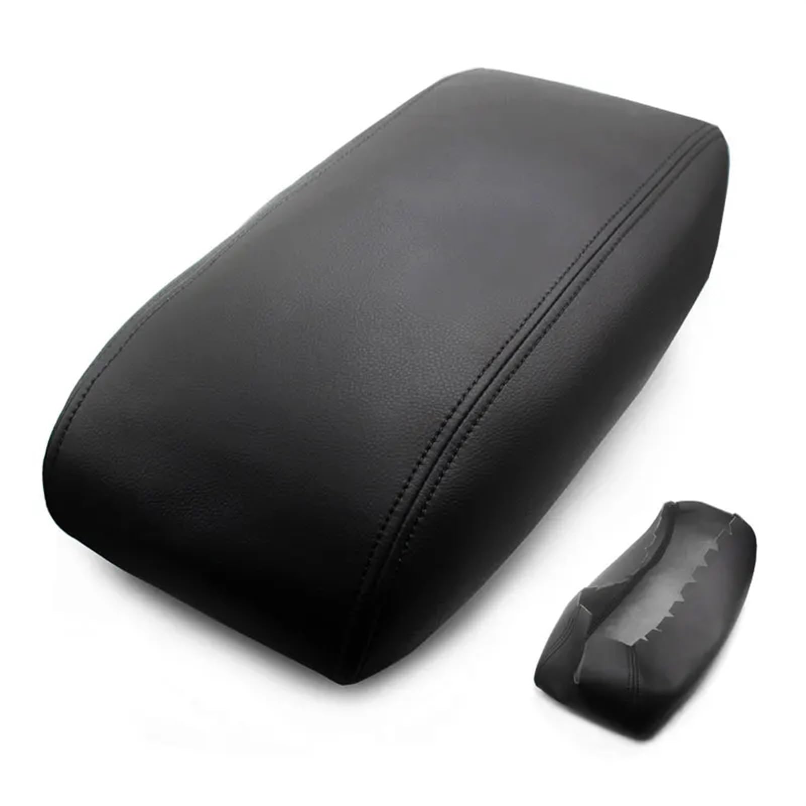 XUBOR Autoinnenraum-Mittelarmlehnenkonsolenkastenabdeckung Mikrofaser-Lederaufkleberverkleidung, for Jeep, Grand Cherokee 2011–2017 2018 2019(Black Sticky Type) von XUBOR