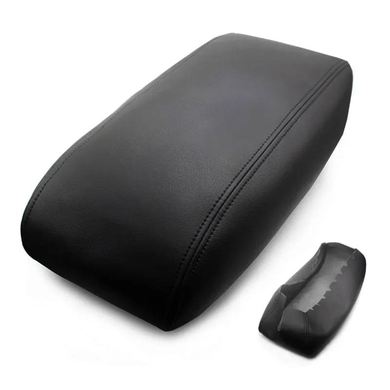 XUBOR Autoinnenraum-Mittelarmlehnenkonsolenkastenabdeckung Mikrofaser-Lederaufkleberverkleidung, for Jeep, Grand Cherokee 2011–2017 2018 2019(Black Sticky Type) von XUBOR