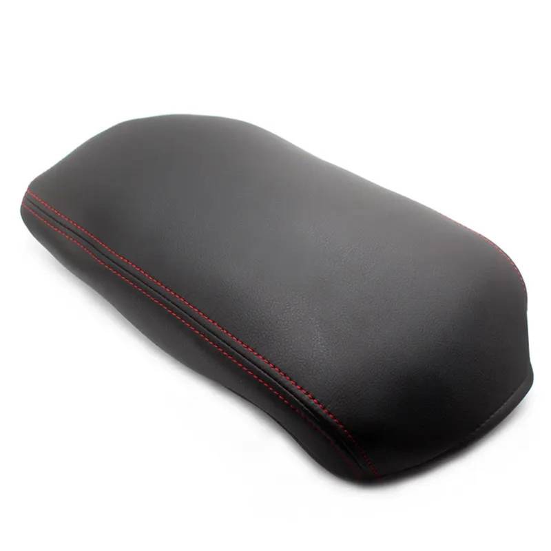 XUBOR Autoinnenraum-Mittelarmlehnenkonsolenkastenabdeckung Mikrofaser-Lederaufkleberverkleidung, for Mazda, CX-5 2017 2018(Black with red) von XUBOR