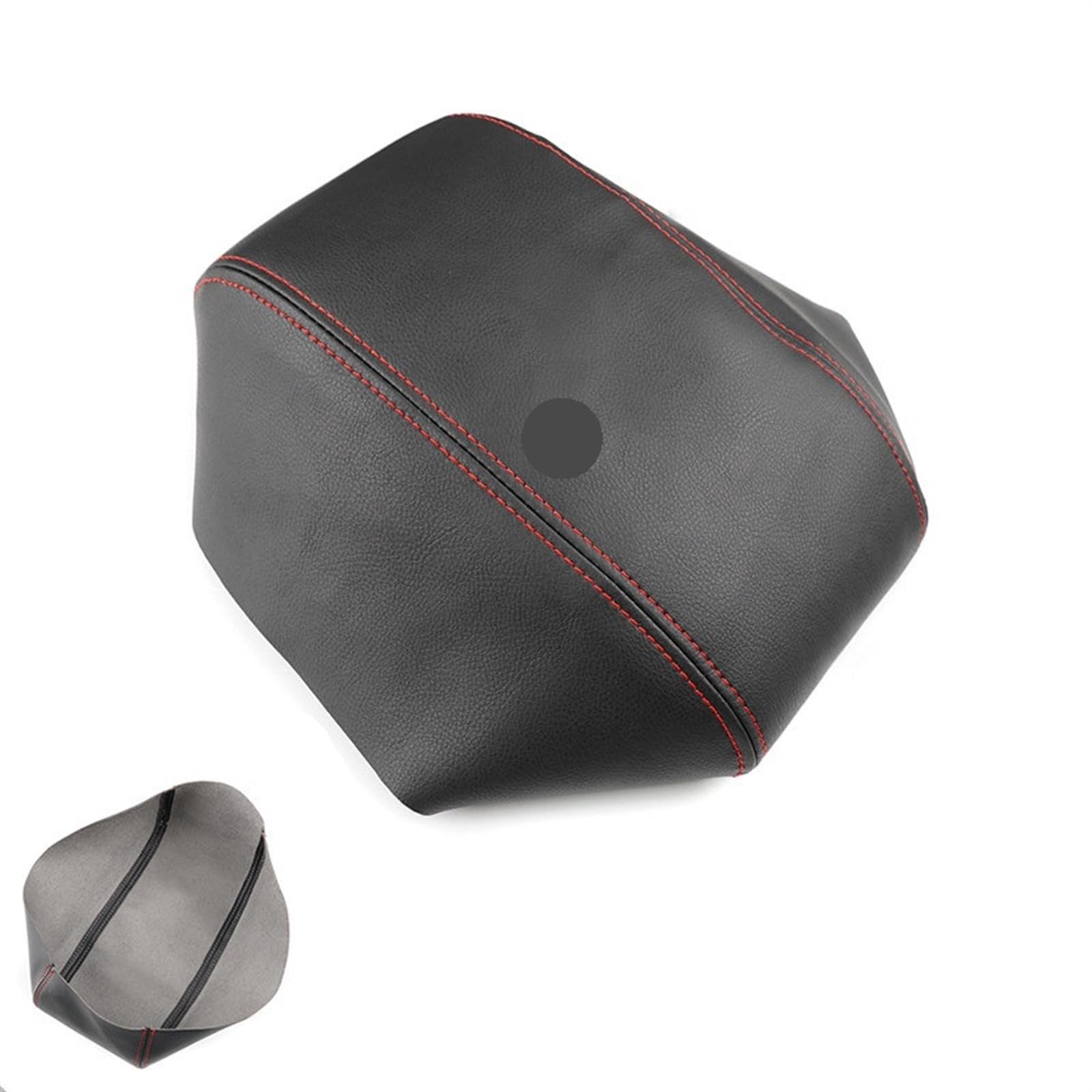 XUBOR Autozubehör Mikrofaser-Leder Innenausstattung Mittelkonsole Armlehne Box Abdeckung Aufkleber Zierleiste, for Ford, for Mondeo, 2004 2005 2006(B Black-red line) von XUBOR