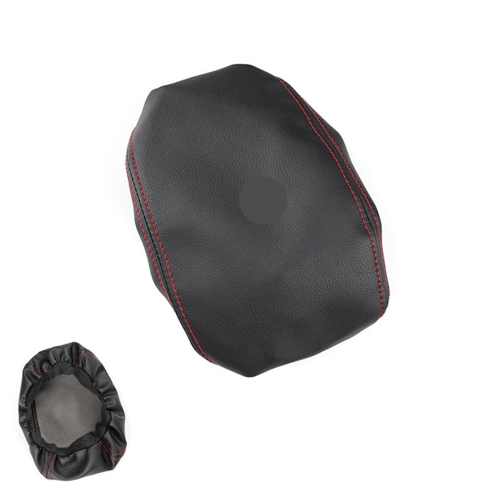 XUBOR Autozubehör Mikrofaser-Leder-Mittelkonsolen-Armlehnenkasten-Abdeckung Aufkleberverkleidung, for Peugeot, 308 2012 2013 2014 2015 2016(A Black-red line) von XUBOR