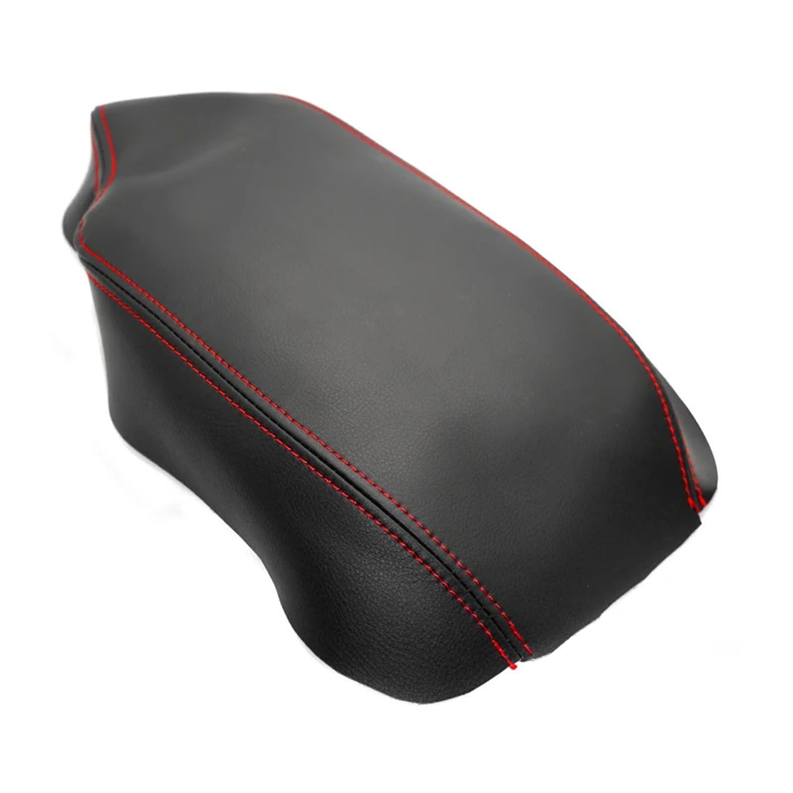XUBOR Autozubehör Mikrofaser-Leder Mittelkonsolendeckel Armlehnenkastenabdeckung Aufkleberverkleidung, for, 3er F30 2013–2017 2018(LHD Black with red) von XUBOR