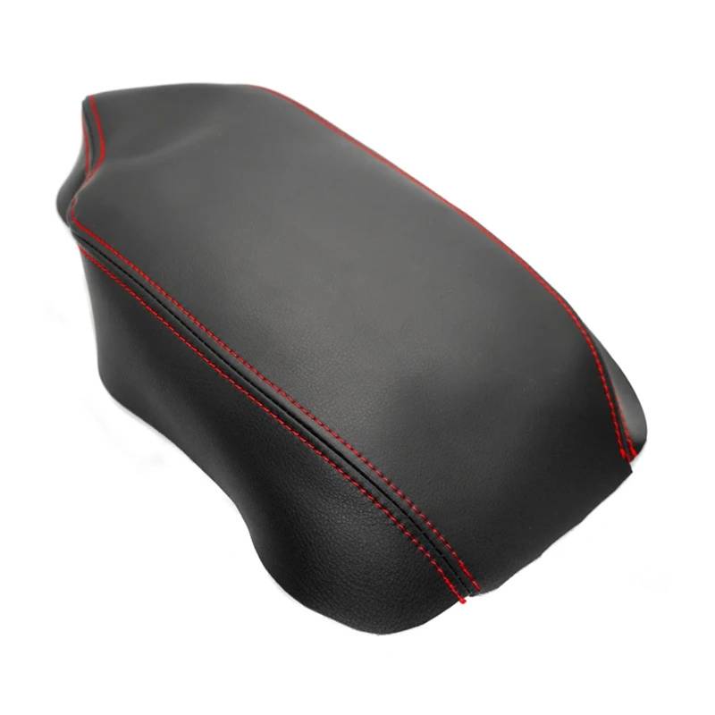 XUBOR Autozubehör Mikrofaser-Leder Mittelkonsolendeckel Armlehnenkastenabdeckung Aufkleberverkleidung, for, 3er F30 2013–2017 2018(LHD Black with red) von XUBOR