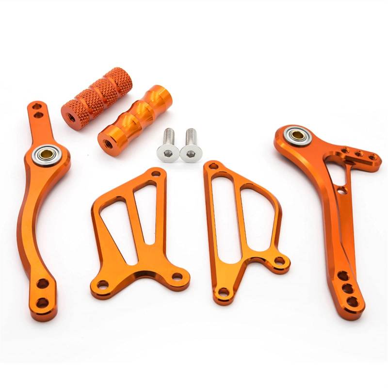 XUBOR CNC Aluminiumlegierung Motorrad Fußstütze Fußrastenanlage Fußrastenpedal hinten, for NSR50 100 NSR 50 100 NSR100 2004-2010 Set Zubehör Motorrad-Fußrasten(A Set Orange) von XUBOR