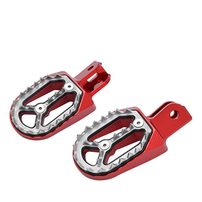 XUBOR CNC Dirt Bike Fußrasten Rest Pedal Fußrasten CRF230F CRF230 F 2005-2015 CRF230L CRF230 L 2003-2009 Motorrad-Fußrasten(Red) von XUBOR