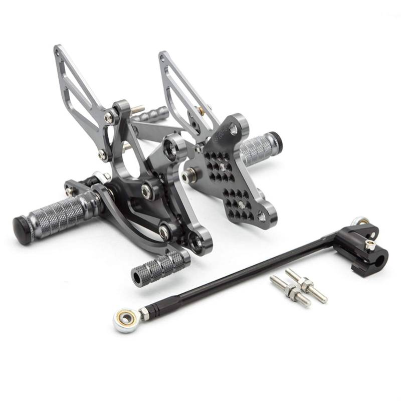 XUBOR CNC GP Shifter Fußrastenanlage Fußrasten NSF100 NSR50 NSF 100 NSR 50 2004 2005 2006 2007 2008 2009 2010 Einstellbare Motorrad Fußstütze hinten Set Fuß Peg Motorrad-Fußrasten(Gray) von XUBOR