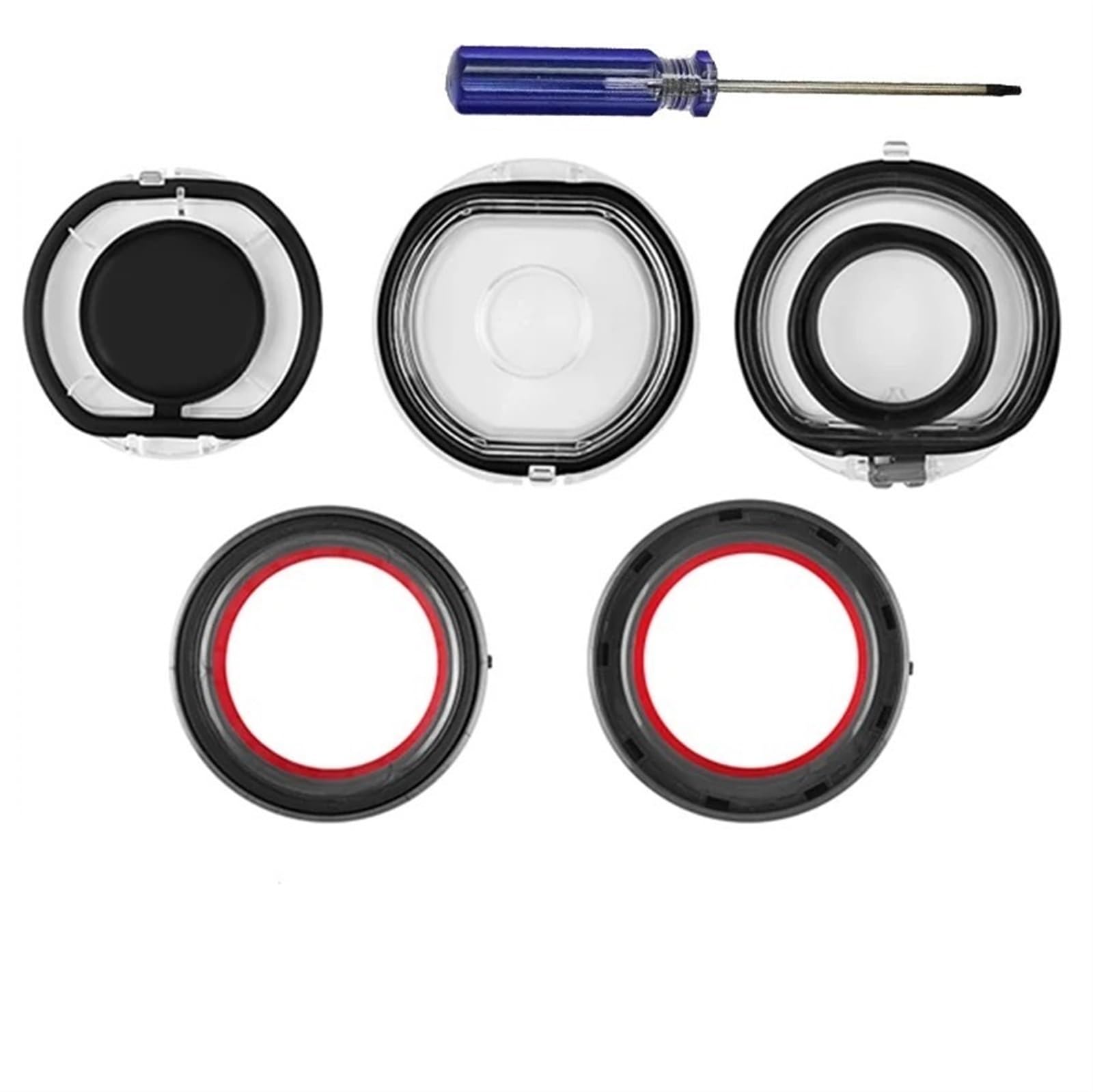 XUBOR Fester Dichtungsring und Bodendeckel for den Staubbehälter Oben, for Dyson, V6 V7 V8 V10 V11 V15 Staubsauger-Staubbecher, Ersatzteil Staubbox-Dichtungsring(4PCS V6) von XUBOR