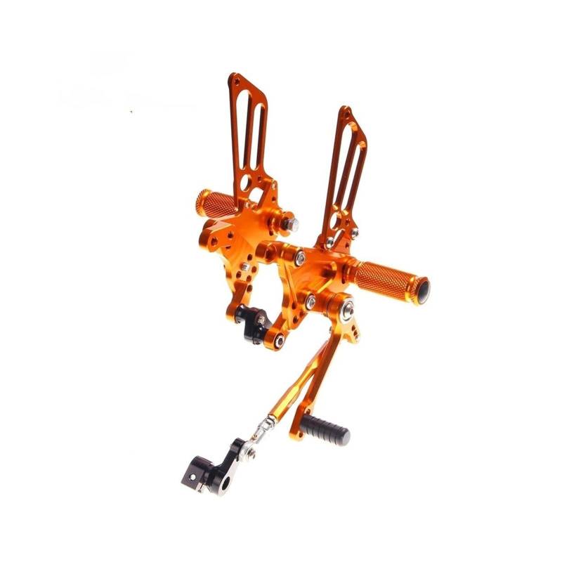 XUBOR Fußrastenanlage MV Agusta F4 1000 98 99 00 01 02 03 04 05 06 07 08 09 Fußrastenanlage Fußrasten Fußstützen verstellbar Motorrad-Fußrasten(Gold) von XUBOR