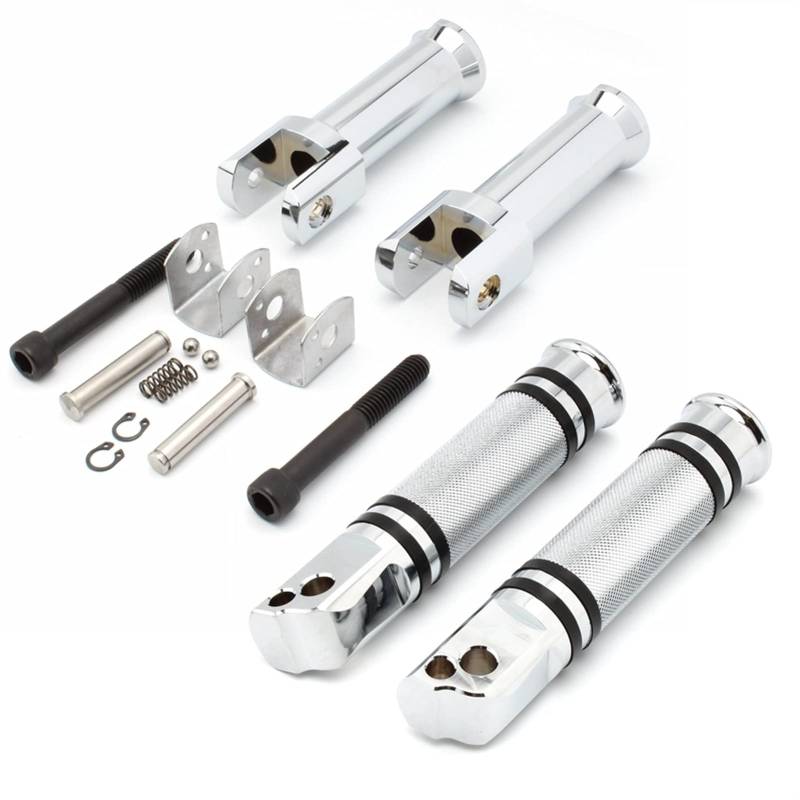 XUBOR Fußrastenhalterungssatz for den Beifahrer hinten for Motorrad, for Harley, Softail Dyna Slim Fat Boy Street Bob Low Rider FLSL 2018-2021 Motorrad-Fußrasten(Chrome Set) von XUBOR