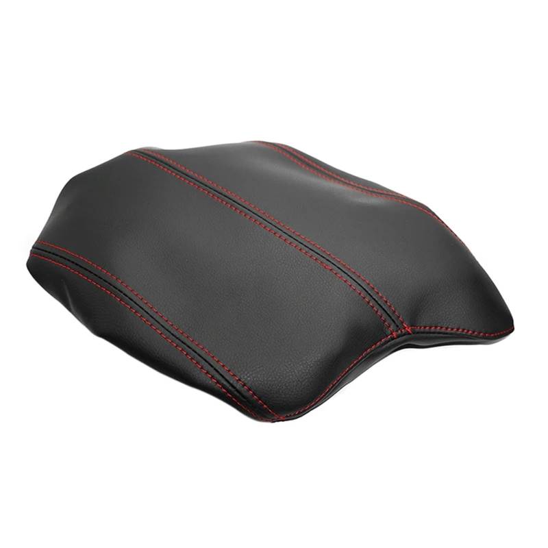 XUBOR LHD-Autozubehör Mikrofaser-Leder-Mittelkonsolendeckel Armlehnenkastenabdeckung, for Accord, 9. 2014-2016 Gummibandtyp(Black with red) von XUBOR