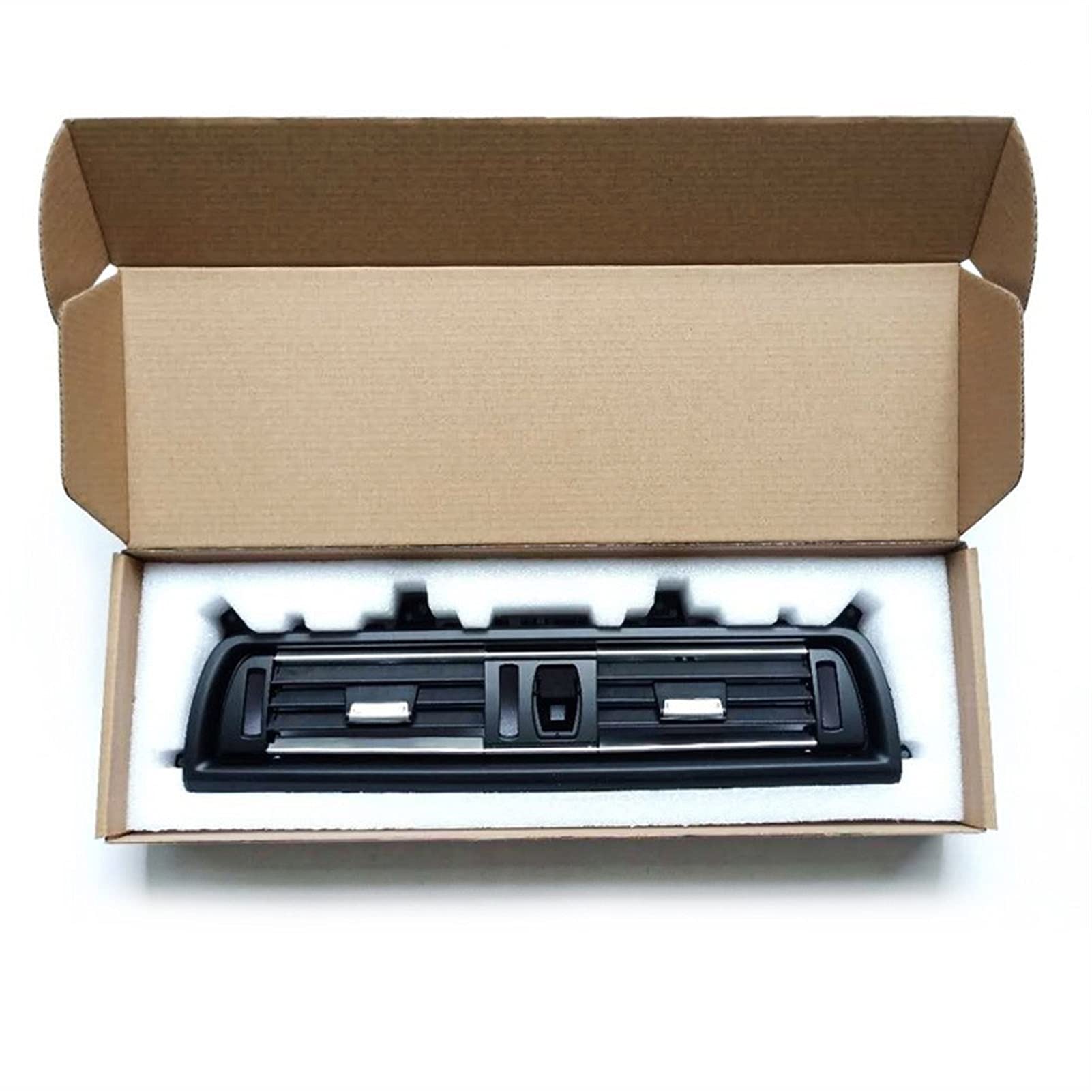 XUBOR LHD RHD Rechtes Lenkrad for Autos, verchromte Lüftungsgitter-Abdeckung, for, 5er F10 F11 520 525 528 530 535 Lüftungsauslass für Klimaanlagen(Central) von XUBOR