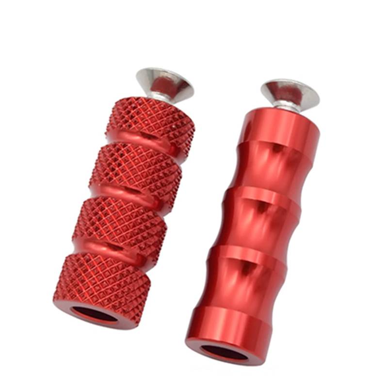 XUBOR Motorrad CNC Universal M6 Racing Schalthebel Peg Bremspedal Shifter Fußrasten Motorrad Fußstützen Fußrasten Motorrad-Fußrasten(Red) von XUBOR