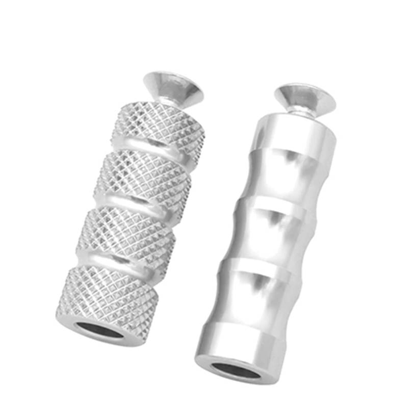 XUBOR Motorrad CNC Universal M6 Racing Schalthebel Peg Bremspedal Shifter Fußrasten Motorrad Fußstützen Fußrasten Motorrad-Fußrasten(Silver) von XUBOR