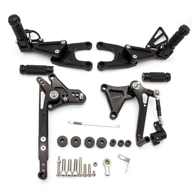 XUBOR Passt Tnt125 TNT 125 2016 2017 2018 2019 2020 Motorrad Fußrastenanlage Fußstütze CNC Aluminium Legierung Hinten Set Fußrasten Pedal Fußrasten Neue Motorrad-Fußrasten(Black) von XUBOR