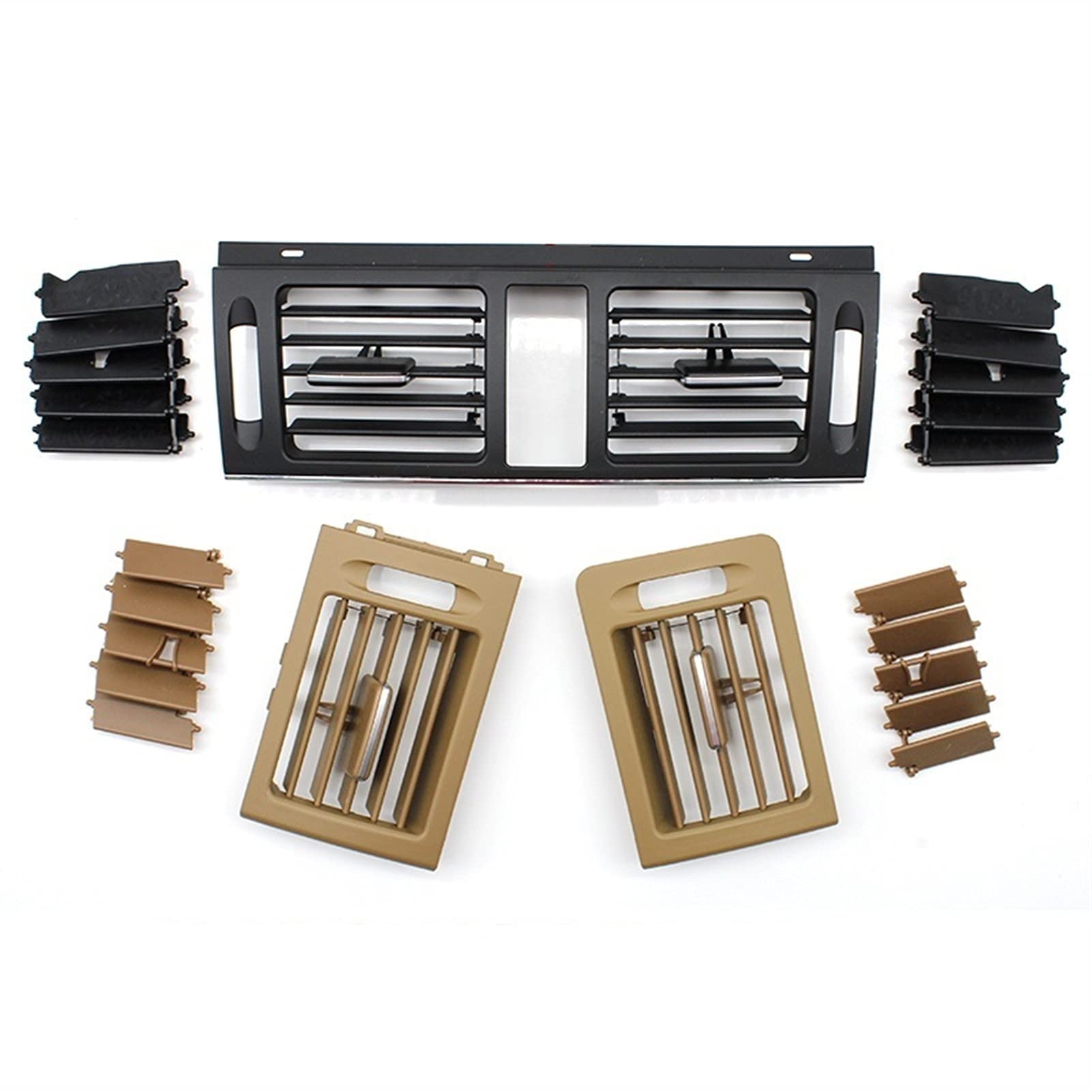 XUBOR Vordere Klimaanlage AC Vent Grille Outlet Set, for Mercedes, for Benz W204 C Klasse 180 200 220 230 260 300 350 2007-2011 Lüftungsauslass für Klimaanlagen(Yellow Standard Set) von XUBOR