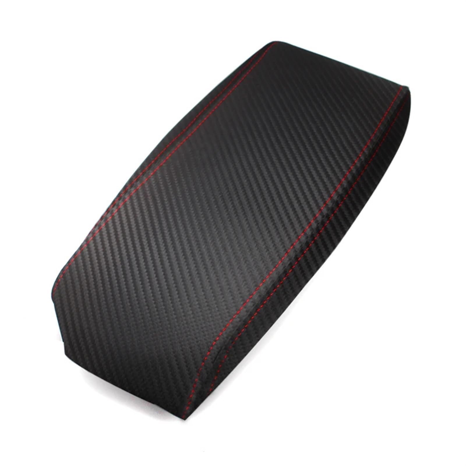 XUBOR for Toyota, Prius 2004 2005 2006 2007 2008 2009 Carbon Texture Mikrofaser Leder Innenausstattung Mittelarmlehne Box Abdeckung Aufkleber Zierleiste(Red line) von XUBOR