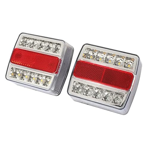 Begrenzungsleuchten AnhäNger 2X 12V Auto-Truck-Rücklicht-Rücklicht-Bremslicht-Signalanzeige Marker für Camper Anhänger LKW-Bootsboot(Red and Amber Clear) von XUEZHEN