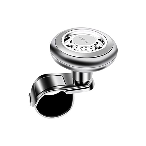 Lenkradknauf, Universal Auto Lenkradknauf Auto Lenkradknopf Booster Kugel Metalllager Truck Power Griff Spinner Hilfsgrip Wende Helfer Styling Zubehör(Silver) von XUEZHEN