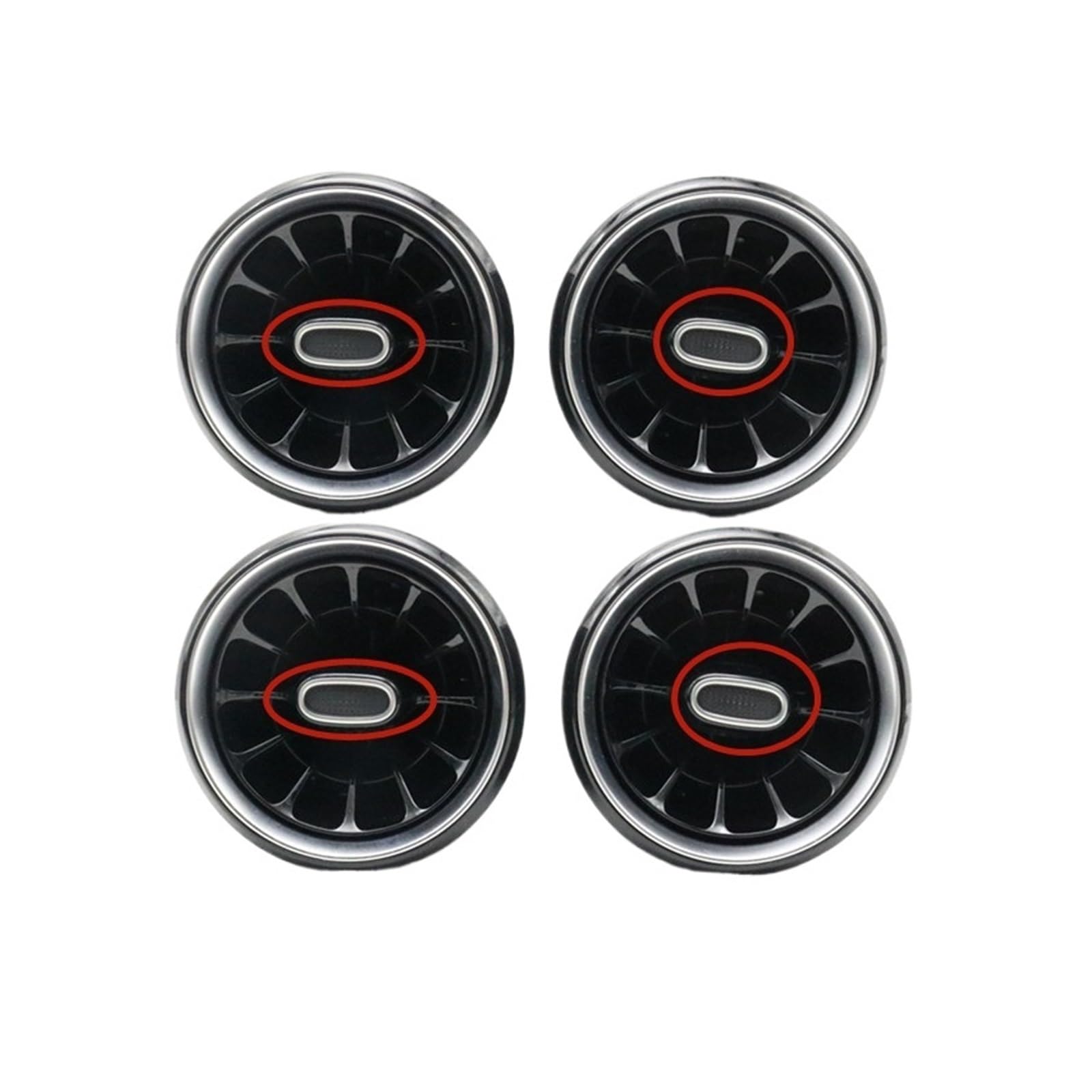 Front-Armaturenbrett, Klimaanlage, Lüftungsschlitz, A/C-Auslass, Turbo-Innenverkleidung, kompatibel mit Benz V-Klasse W447 Vito V250 V260(4 PCS Middle Silver) von XUHRJOHI