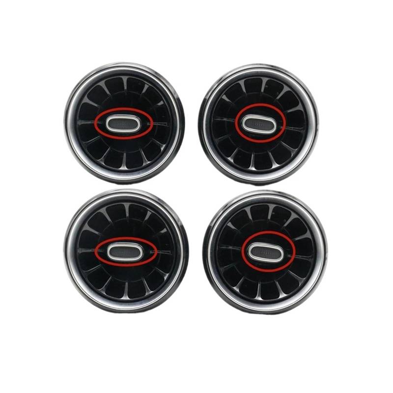 Front-Armaturenbrett, Klimaanlage, Lüftungsschlitz, A/C-Auslass, Turbo-Innenverkleidung, kompatibel mit Benz V-Klasse W447 Vito V250 V260(4 PCS Middle Silver) von XUHRJOHI