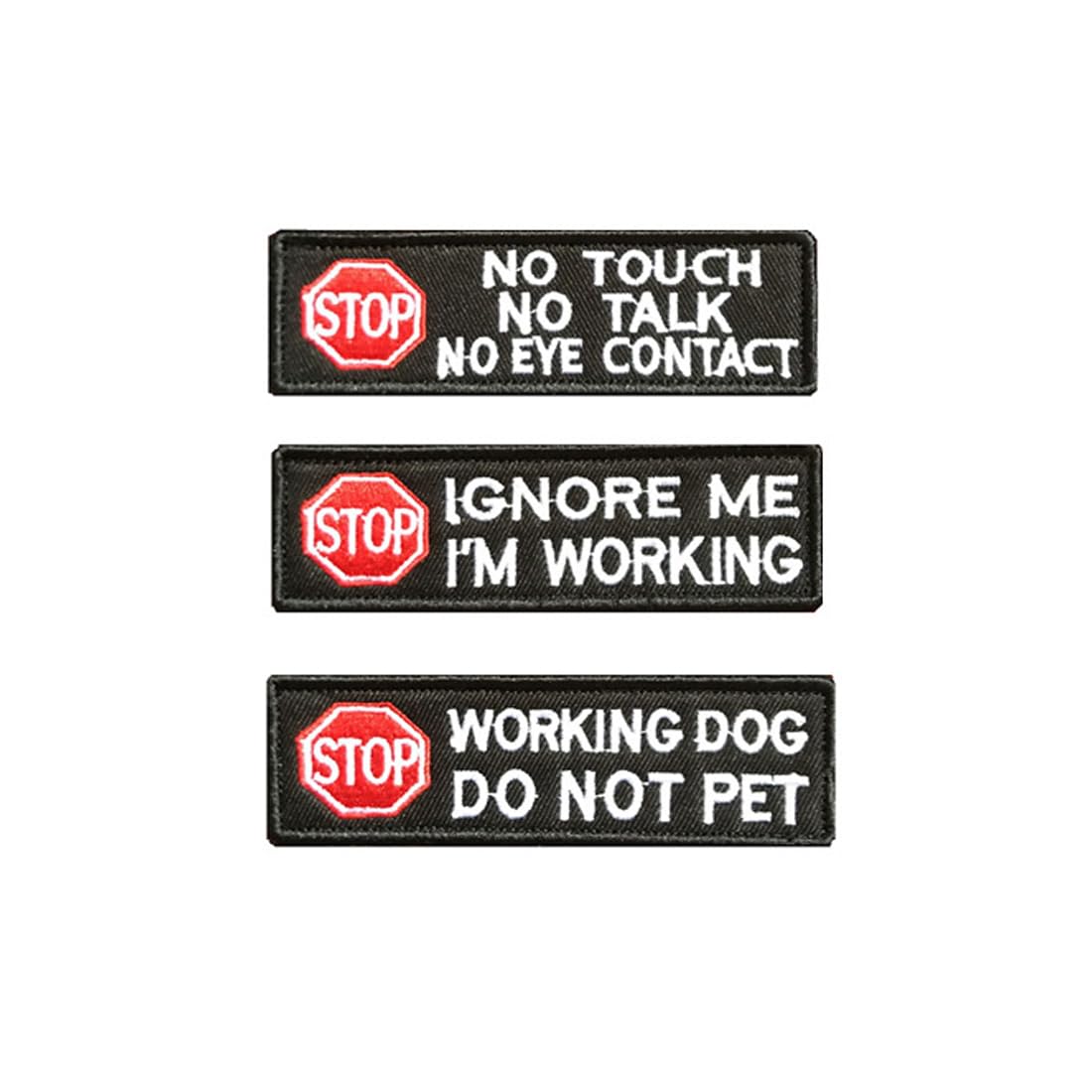 XUJLRL 3 Stück Taktisch Service Dog Emblem Bestickter Gestickt Geschirre Bestickter Aufnäher mit Klettverschluss für Diensthunde, Blindenhunde Geschirrweste von XUJLRL