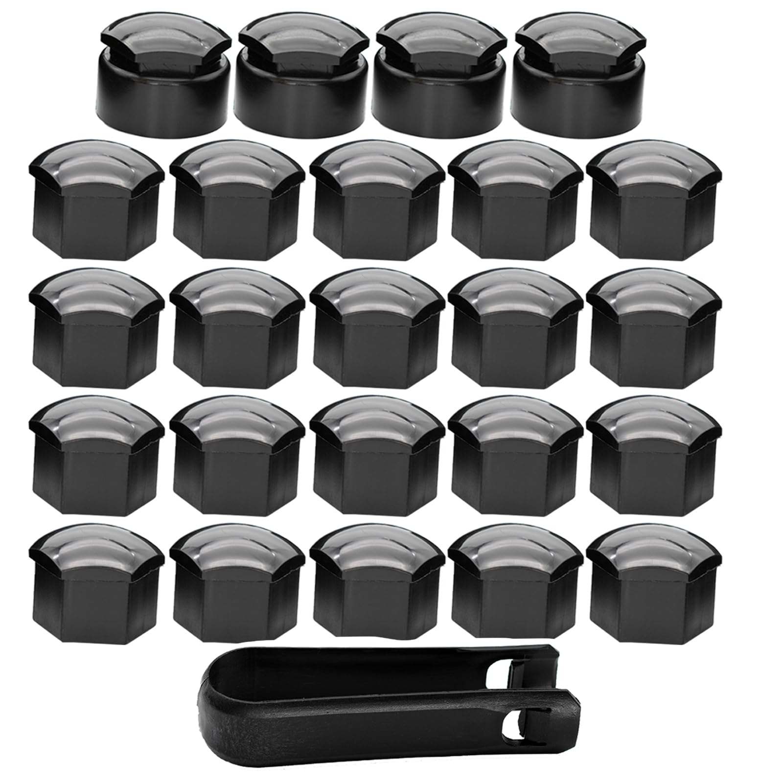 XUKEY 24 Stück Radschraubenkappen 17 MM Universal Radmutterkappen, Kunststoff Kappen Abdeckungen Abdeckkappen für Schrauben, Sechseckige Reifenmutternabdeckungen mit Entfernungswerkzeugsatz (17 mm) von XUKEY