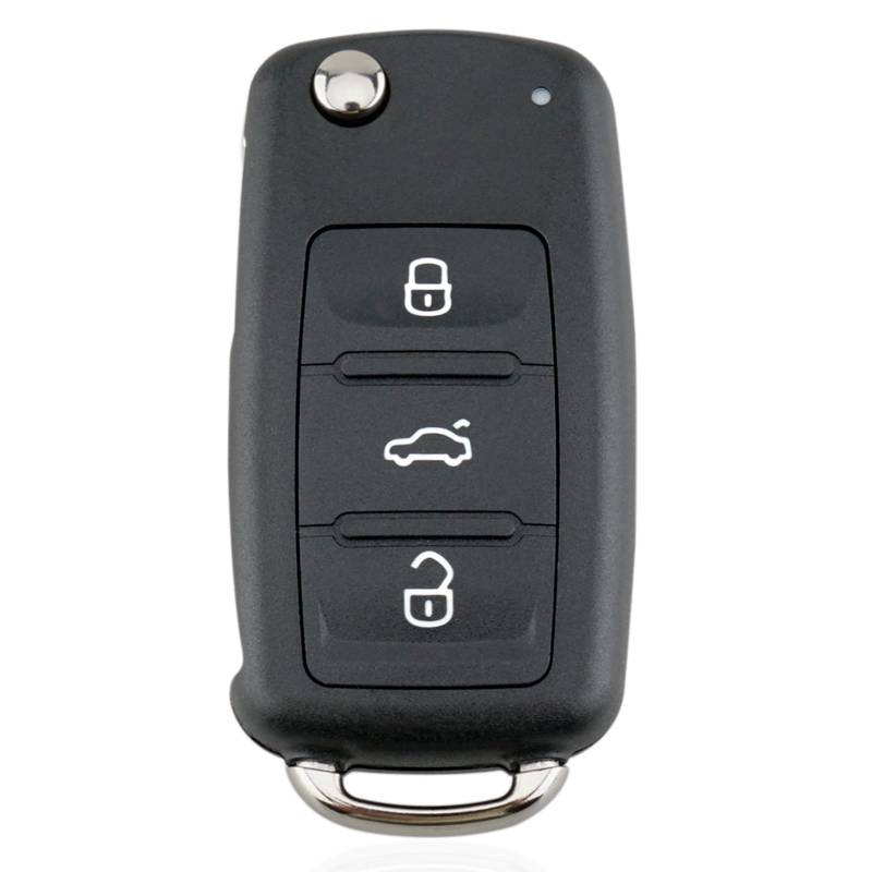 XUKEY Auto Schlüssel Gehäuse für VW UP Caddy T5 Polo Fernbedienung 3 Tasten Schlüsselgehäuse Schlüsselhülle Klappschlüssel Cover Reparatur Ersatzschlüssel für VW Golf UP Polo T5 Caddy Tiguan von XUKEY