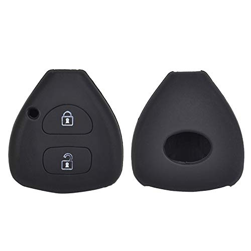 2-Tasten-Silikonschlüssel-Hülle für Toyota Auris HiLux Corolla Fortuner Prado Verso Camry Yaris Vitz Vios Ractis Belta IQ IST Keyless Fob Shell von XUKEY