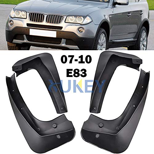 XUKEY Spritzschutz für BMW X3 E83 2007 2008 2009 2010 Schmutzfänger – vorne und hinten, 4-teiliges Set von XUKEY