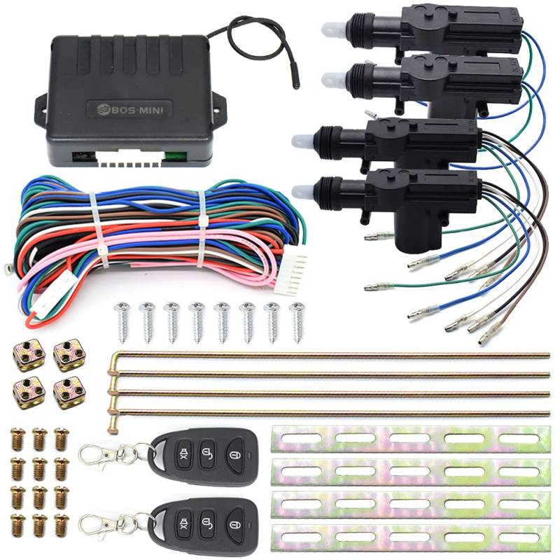 XUKEY Zentralverriegelung Universal Auto Türschloss Keyless Entry System mit 2 Fernbedienung, Autotürschloss Zentralverriegelung Set Auto Umrüstung von XUKEY