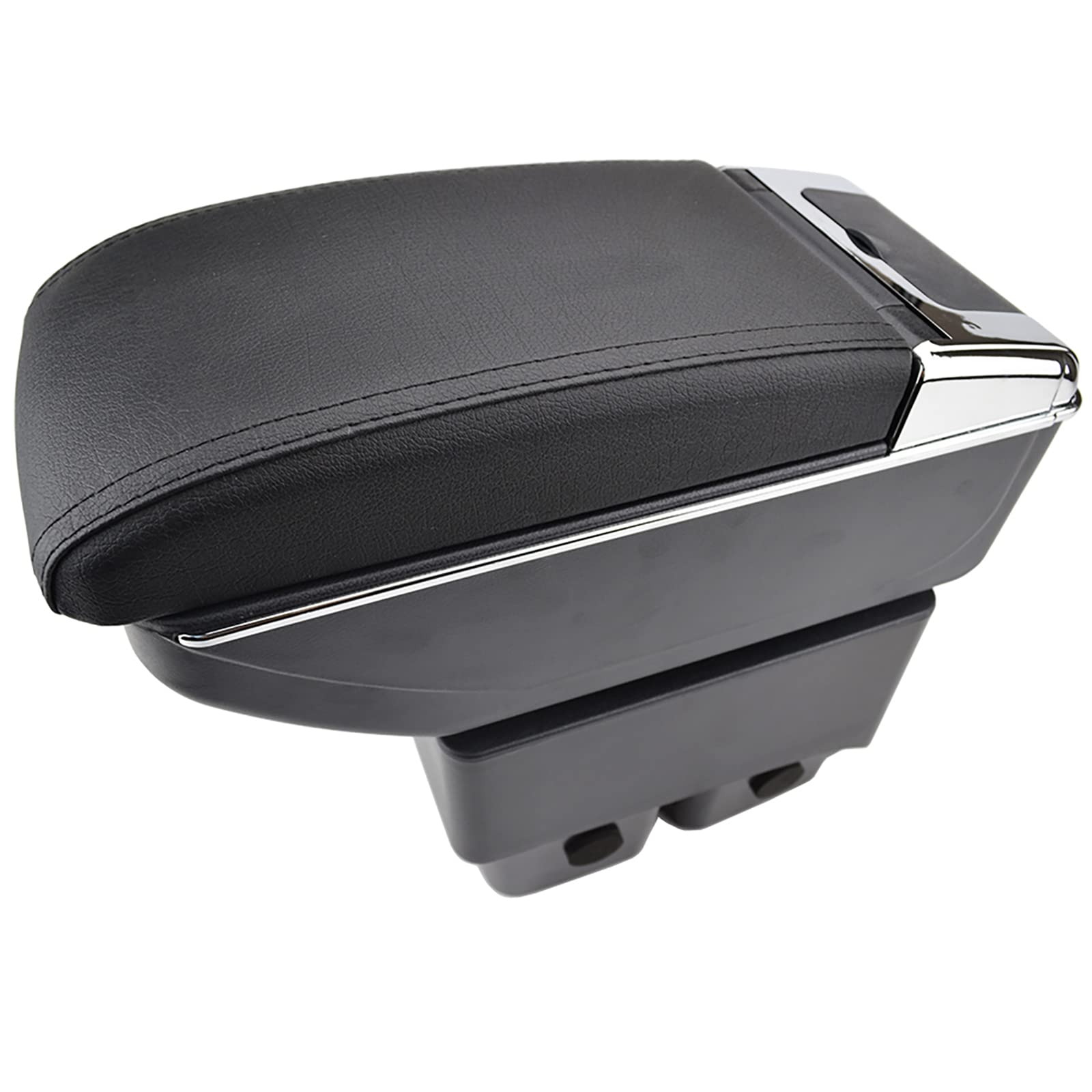 Zweilagige schwarze Leder-Armlehne für Fiesta 2009 2010 2011 2012 2013 2014 2015 2016 2017 Mittelkonsole Aufbewahrungsbox Armlehne - Schwarz mit schwarzem Faden Zweilagige schwarze Leder-Armlehne für Fiesta 2009 2010 2011 2012 2013 2014 2015 2016 2017 Mittelkonsole Aufbewahrungsbox Armlehne - Schwarz mit schwarzem Faden von XUKEY