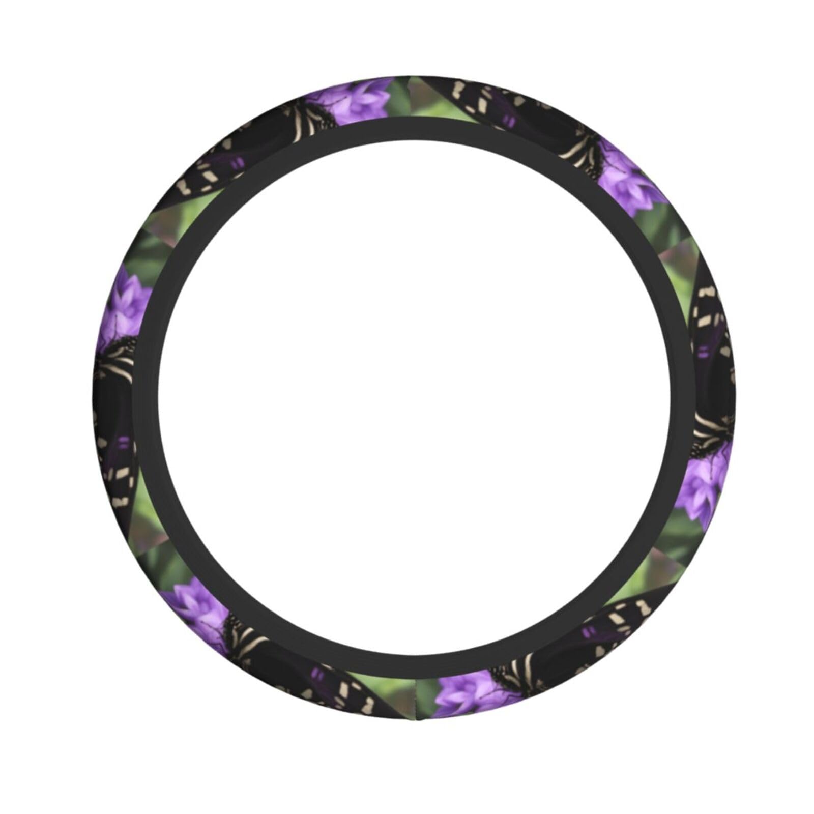 Elastische Stretch-Lenkradabdeckung mit Blumen- und Schmetterlings-Aufdruck, Lenkradzubehör, passend für Auto, LKW, SUV Elastische Stretch-Lenkradabdeckung mit Blumen- und Schmetterlings-Aufdruck, Lenkradzubehör, passend für Auto, LKW, SUV von XULLZH