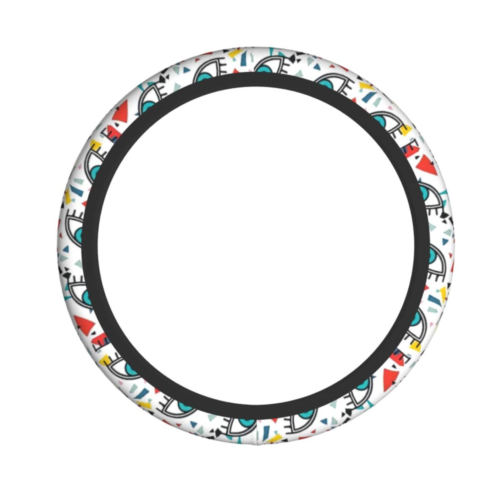 Elastischer Stretch-Lenkradbezug mit Augenaufdruck, Lenkradzubehör, passend für Auto, LKW, SUV Elastischer Stretch-Lenkradbezug mit Augenaufdruck, Lenkradzubehör, passend für Auto, LKW, SUV von XULLZH