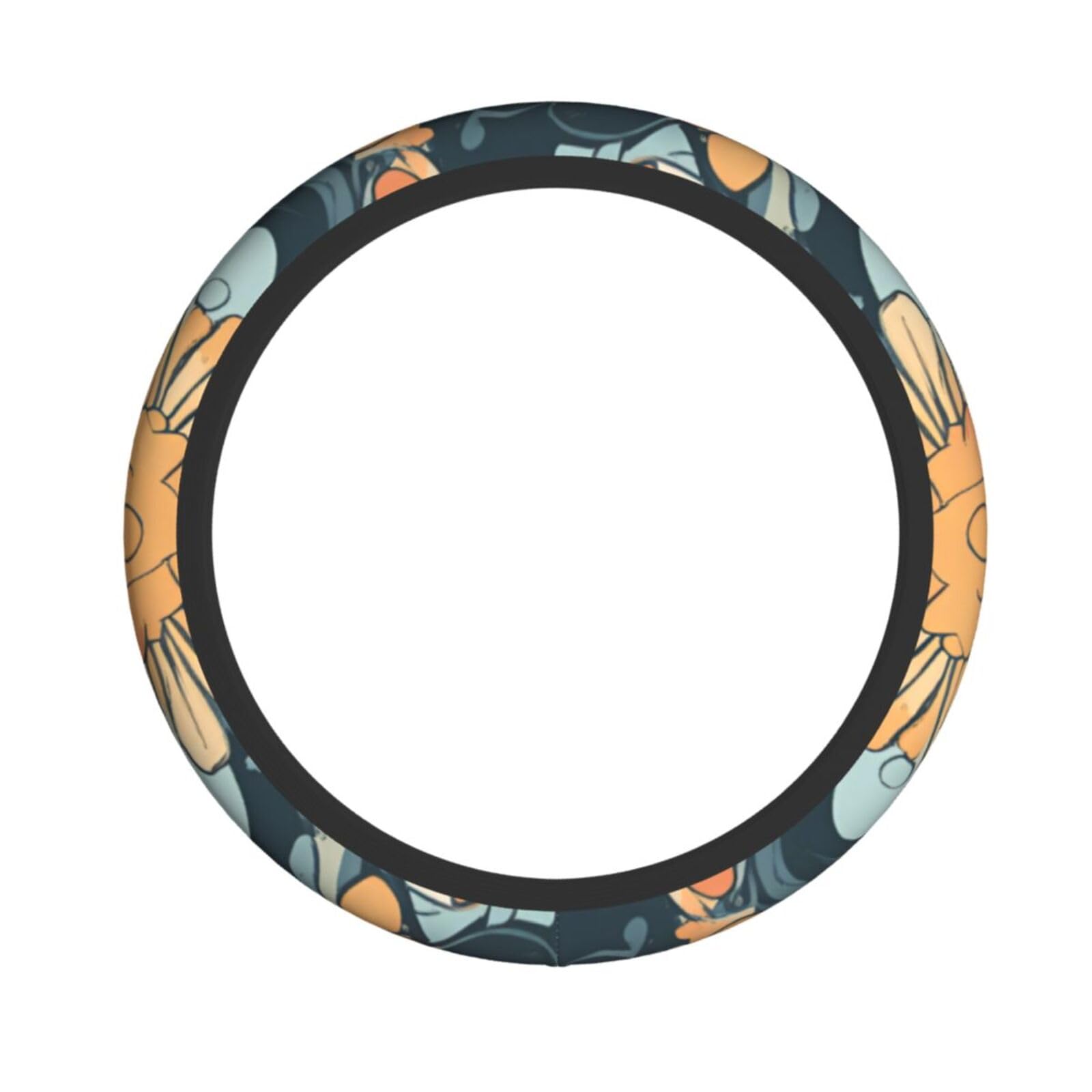 Elastischer Stretch-Lenkradbezug mit Blumendruck, für Auto, LKW, SUV Elastischer Stretch-Lenkradbezug mit Blumendruck, für Auto, LKW, SUV von XULLZH