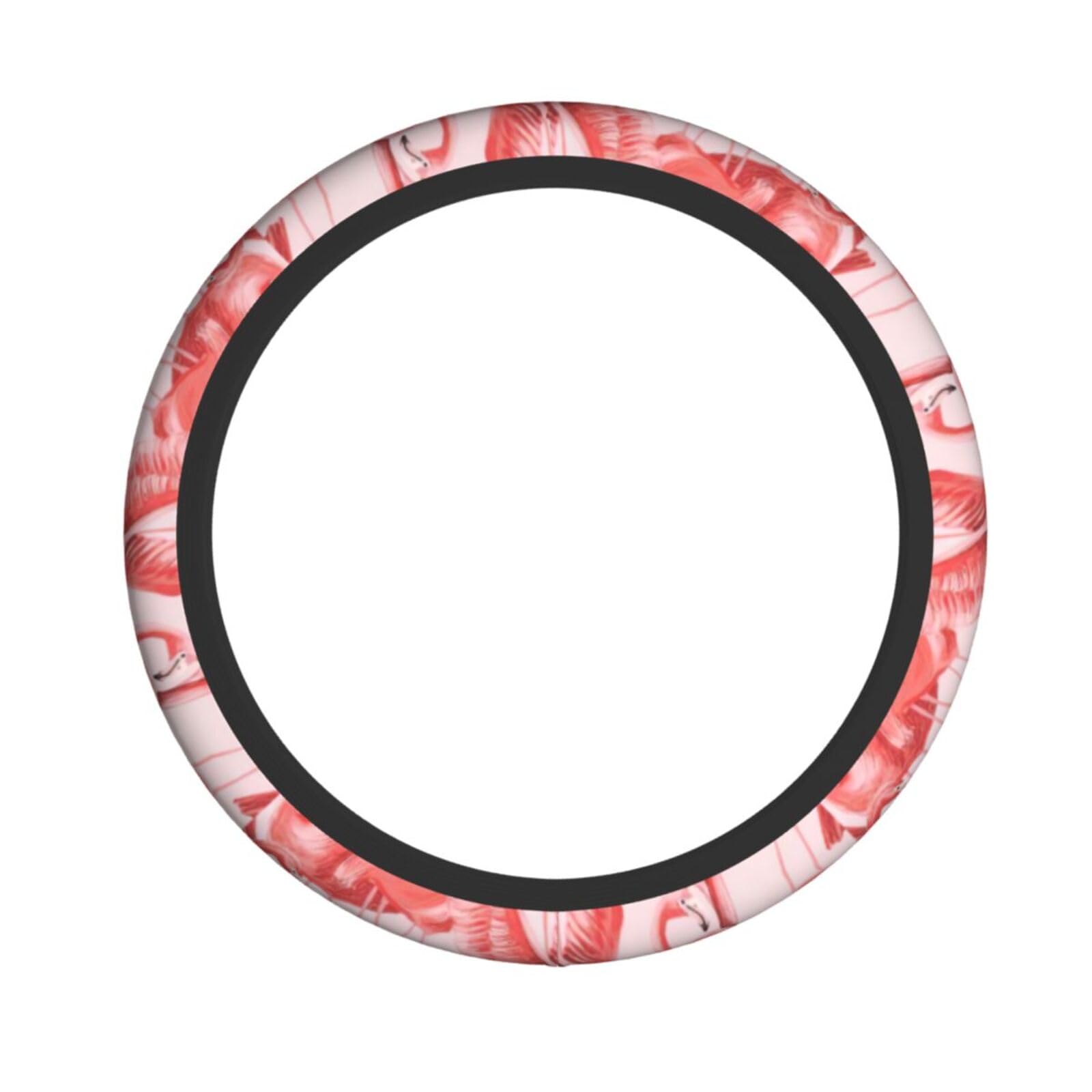Elastischer Stretch-Lenkradbezug mit Flamingo-Druck, Lenkradzubehör, passend für Auto, LKW, SUV Elastischer Stretch-Lenkradbezug mit Flamingo-Druck, Lenkradzubehör, passend für Auto, LKW, SUV von XULLZH