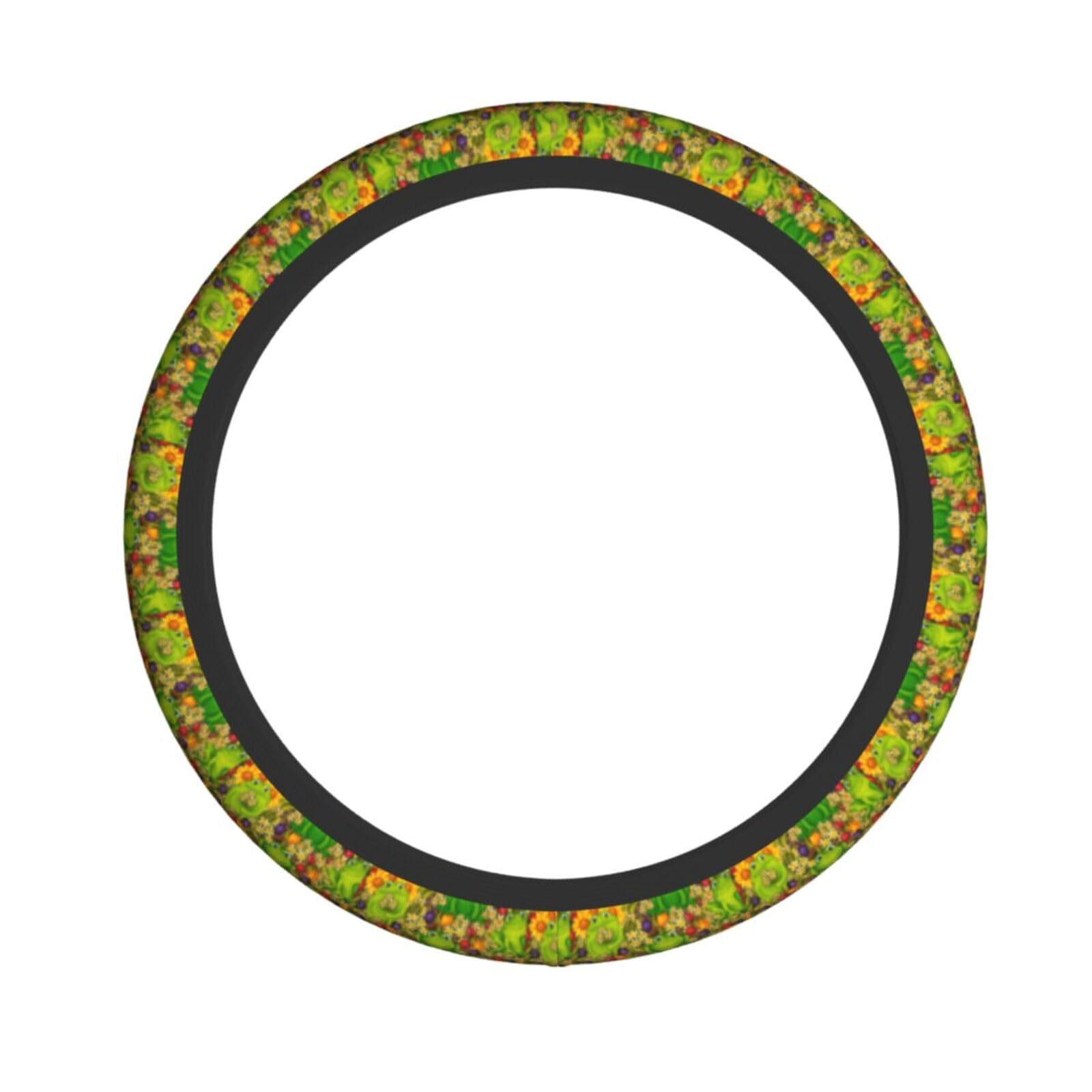 Elastischer Stretch-Lenkradbezug mit Frosch-Druck, Lenkradzubehör, passend für Auto, LKW, SUV Elastischer Stretch-Lenkradbezug mit Frosch-Druck, Lenkradzubehör, passend für Auto, LKW, SUV von XULLZH