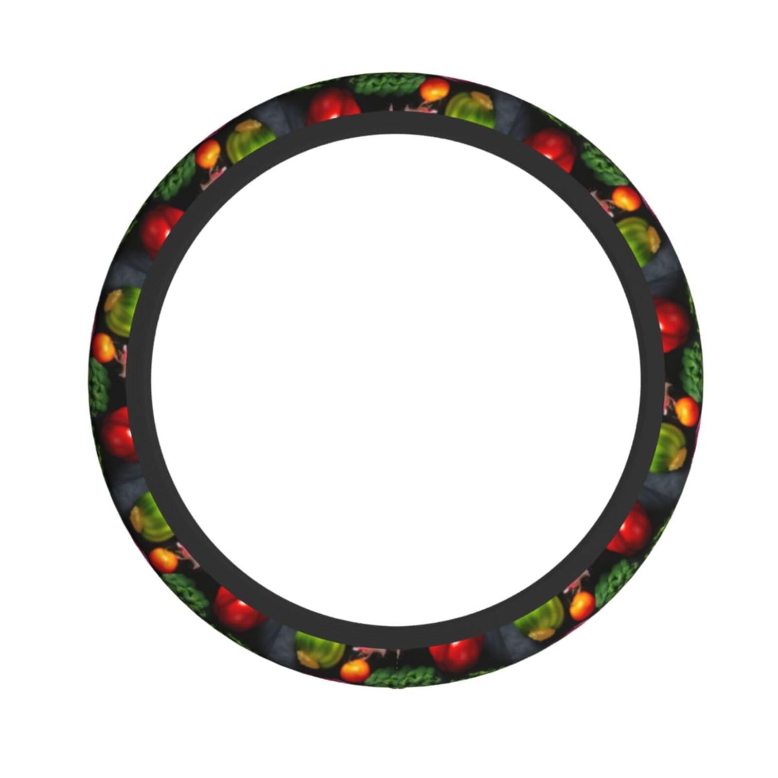 Elastischer Stretch-Lenkradbezug mit Gemüse und Früchten, Lenkradzubehör, passend für Auto, LKW, SUV Elastischer Stretch-Lenkradbezug mit Gemüse und Früchten, Lenkradzubehör, passend für Auto, LKW, SUV von XULLZH