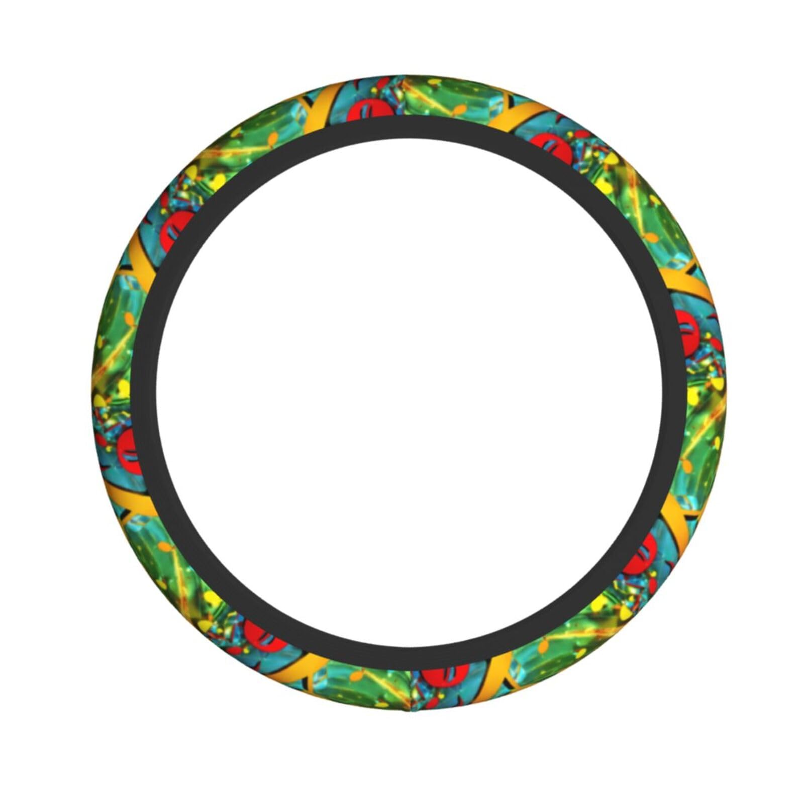 Elastischer Stretch-Lenkradbezug mit Musiknoten-Druck, Lenkradzubehör, passend für Auto, LKW, SUV Elastischer Stretch-Lenkradbezug mit Musiknoten-Druck, Lenkradzubehör, passend für Auto, LKW, SUV von XULLZH