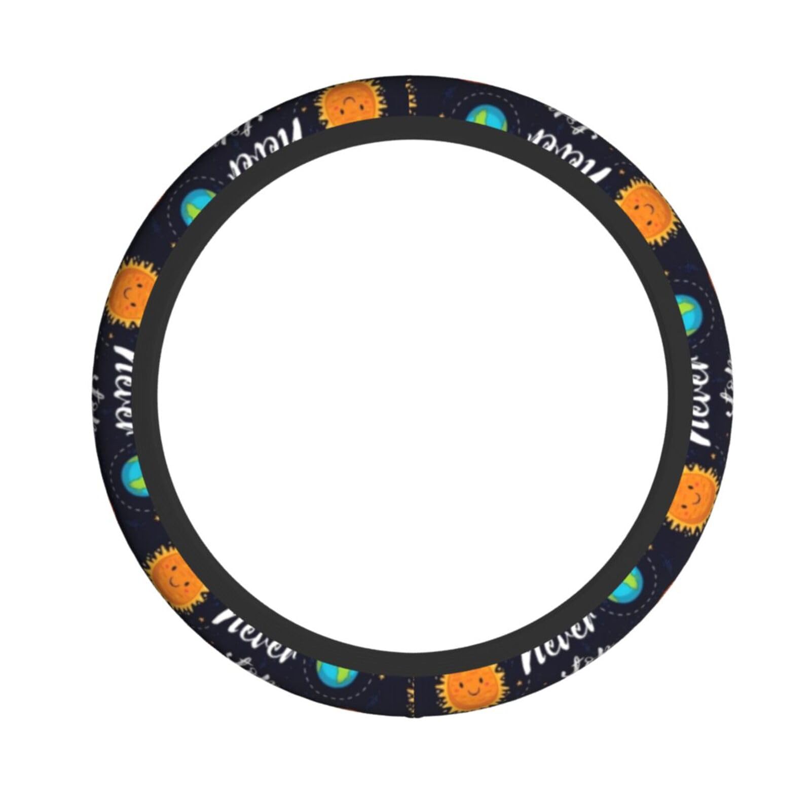 Elastischer Stretch-Lenkradbezug mit niedlichem Planeten-Druck, Lenkradzubehör, passend für Auto, LKW, SUV Elastischer Stretch-Lenkradbezug mit niedlichem Planeten-Druck, Lenkradzubehör, passend für Auto, LKW, SUV von XULLZH