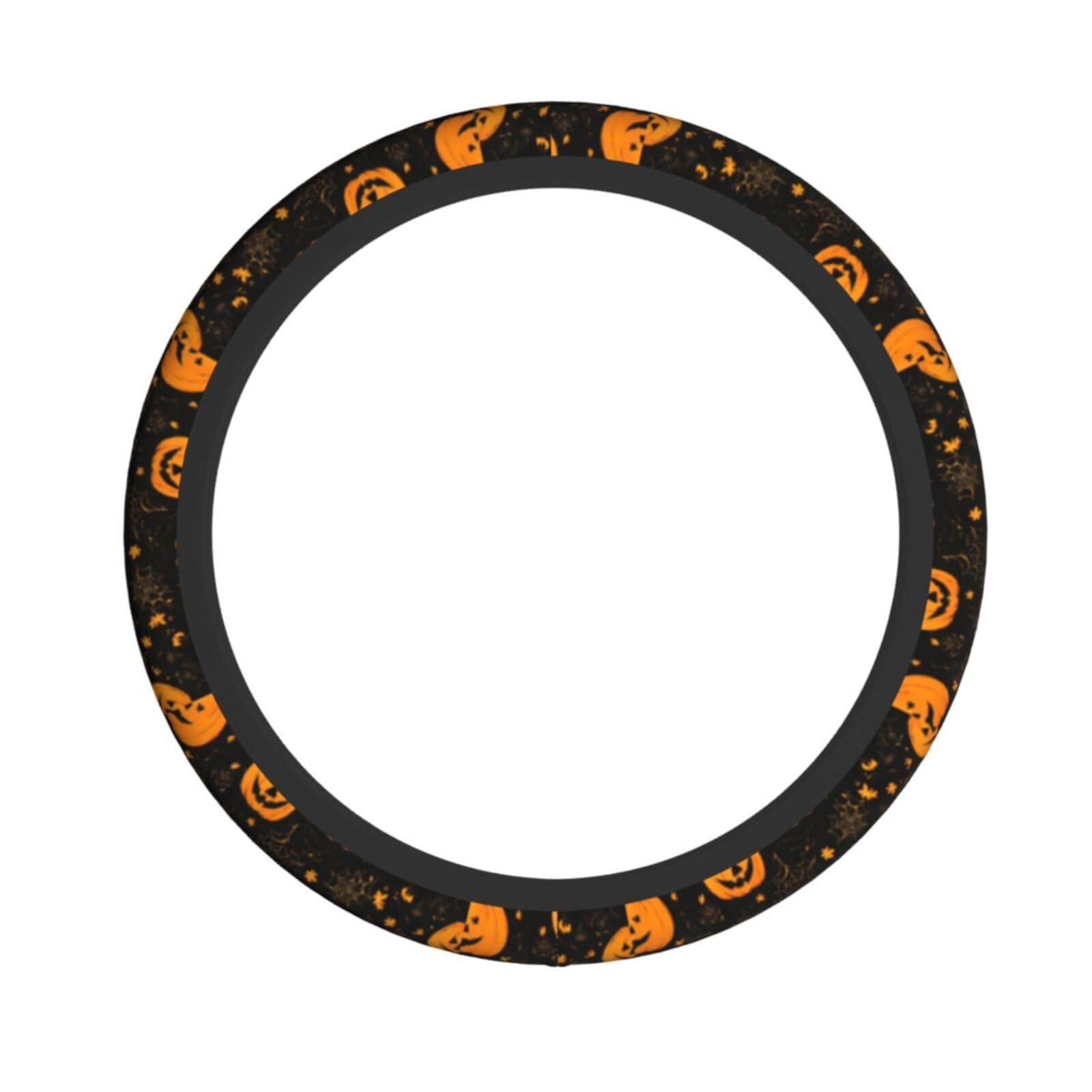 Lenkradbezug mit Halloween-Kürbis-Druck, elastisch, dehnbar, Lenkradzubehör, passend für Auto, LKW, SUV Lenkradbezug mit Halloween-Kürbis-Druck, elastisch, dehnbar, Lenkradzubehör, passend für Auto, LKW, SUV von XULLZH